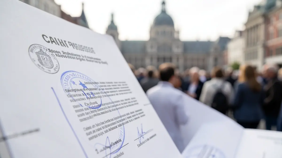 Image générique d'un document officiel avec un sceau, symbolisant un appel à projets dans la région de Bruxelles-Capitale.