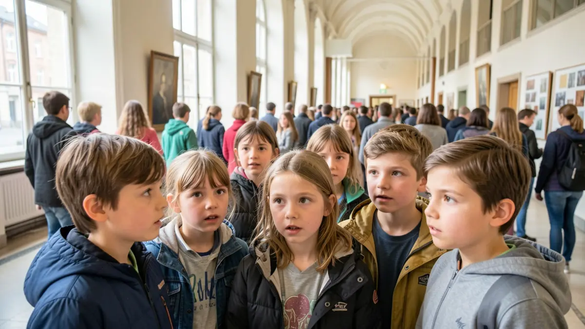 Image générique d'enfants découvrant un lieu public à Bruxelles.