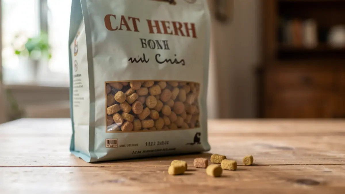 Image générique d'un sac de nourriture pour chats.