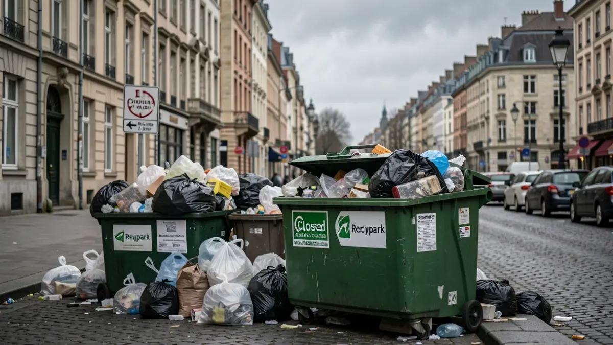 Image générique de perturbations de collecte des déchets à Bruxelles.