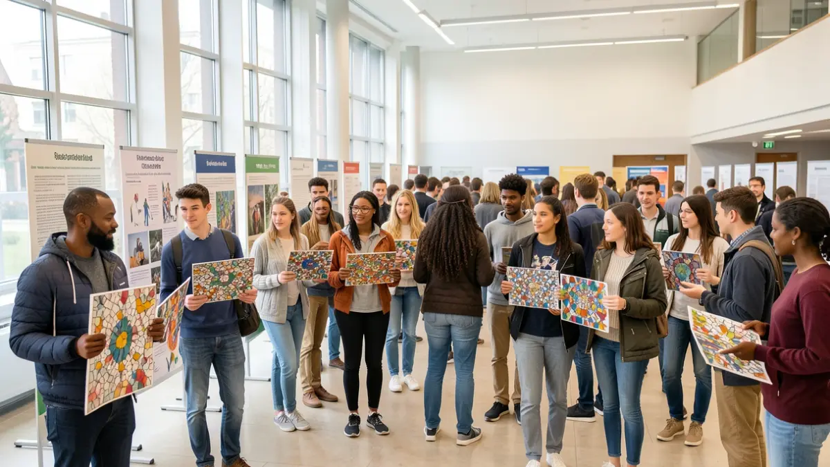 Image générique d'un groupe diversifié participant à un événement universitaire sur la lutte contre le racisme.
