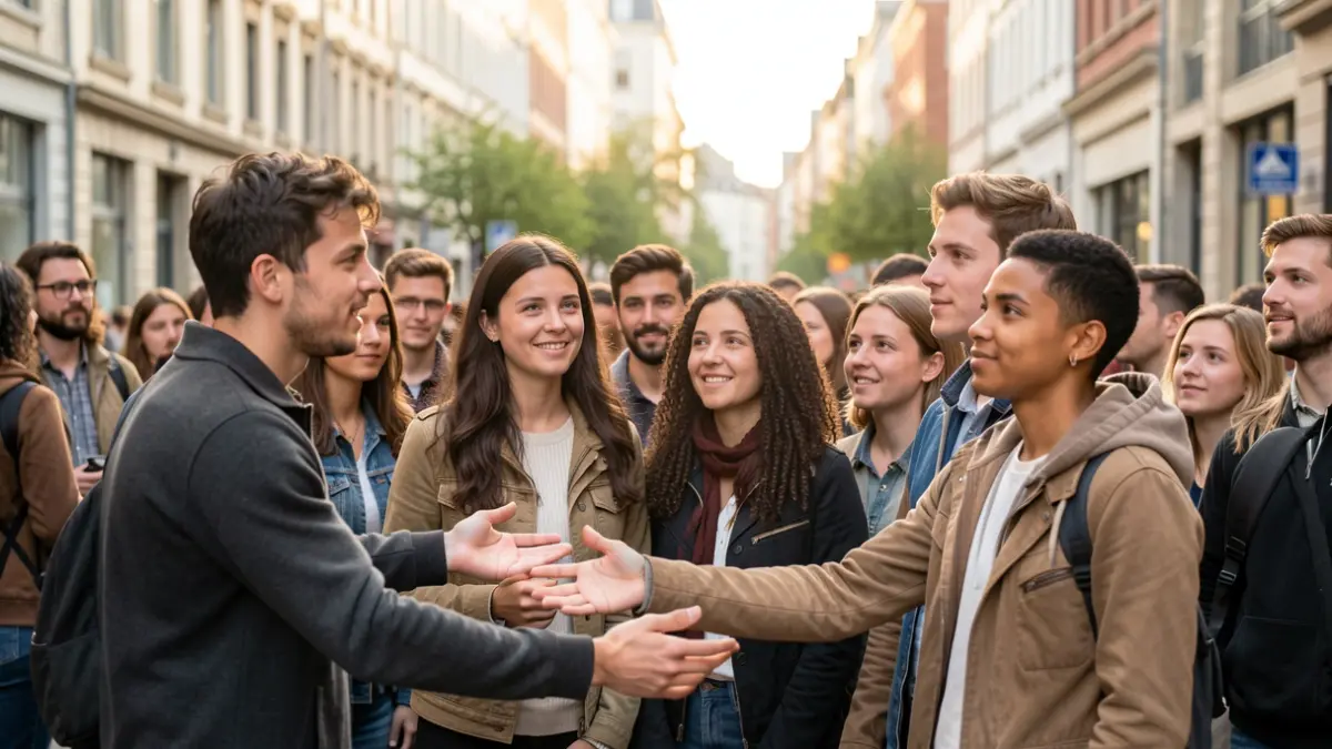 Generic image of young Brussels adults expressing hope and connection.
